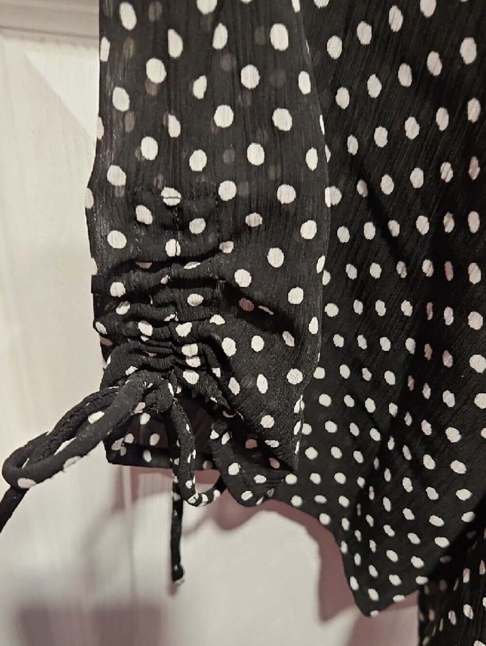 Black & White Polka Dot Button-Down Shirt - Picture 4 of 4